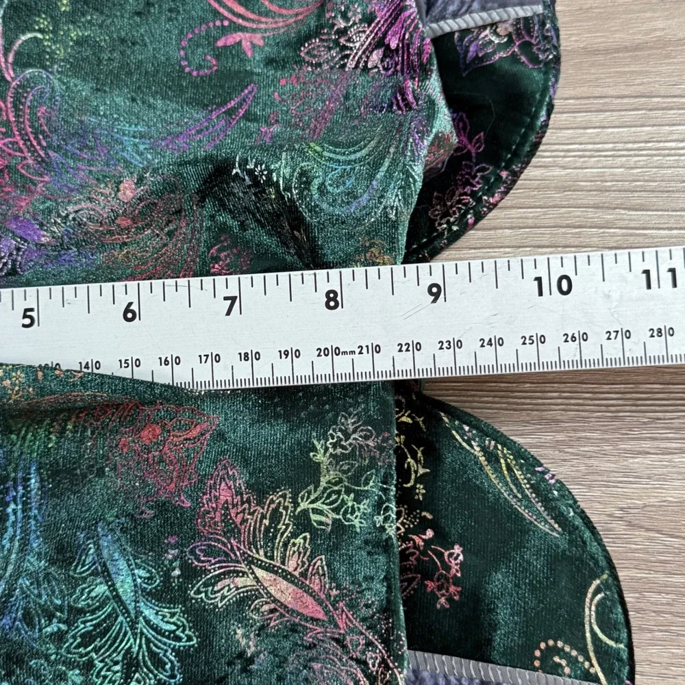 Mage Male Blazer Mens Small Green Multi Velvet Holographic Paisley Dinner Jacket